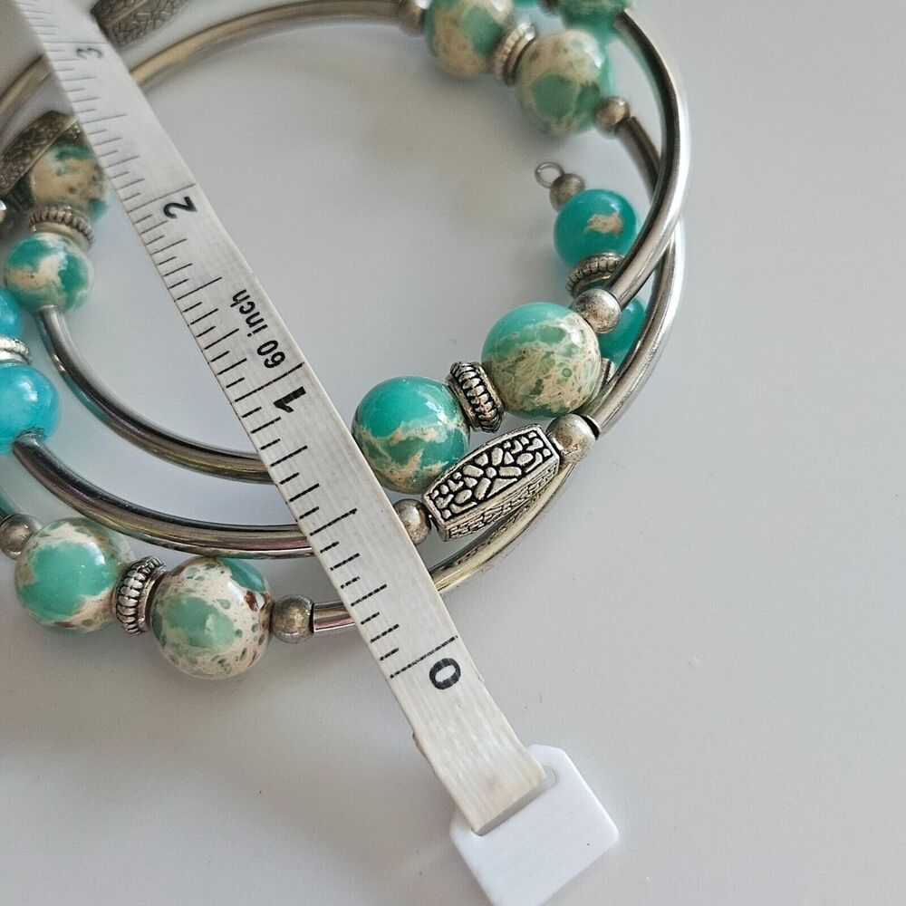 Silver tone layered wrap bracelet - Picture 8 of 13